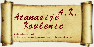 Atanasije Kovlenić vizit kartica